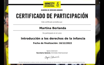 Certificado — Introd. a los derechos de la infancia