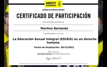 Certificado — La ESI es un derecho humano