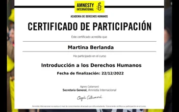 Certificado — Introd. a los DDHH